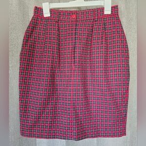 Vintage 90s Pleated Tartan Plaid Skirt Womens 12 Schoolgirl Knee Length VTG Y2K